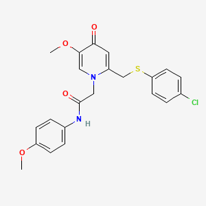 2-(2-(((4-chlorophenyl)thio)methyl)-5-methoxy-4-oxopyridin-1(4H)-yl)-N-(4-methoxyphenyl)acetamide