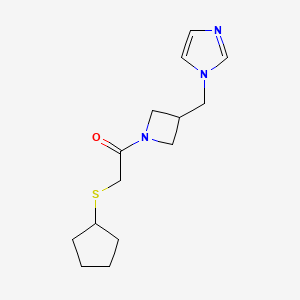 2-(cyclopentylsulfanyl)-1-{3-[(1H-imidazol-1-yl)methyl]azetidin-1-yl}ethan-1-one