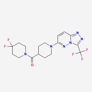 4-(4,4-Difluoropiperidine-1-carbonyl)-1-[3-(trifluoromethyl)-[1,2,4]triazolo[4,3-b]pyridazin-6-yl]piperidine