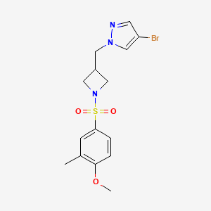 4-bromo-1-{[1-(4-methoxy-3-methylbenzenesulfonyl)azetidin-3-yl]methyl}-1H-pyrazole