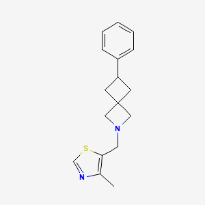 2-[(4-Methyl-1,3-thiazol-5-yl)methyl]-6-phenyl-2-azaspiro[3.3]heptane