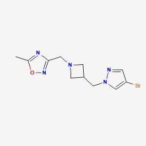 3-({3-[(4-bromo-1H-pyrazol-1-yl)methyl]azetidin-1-yl}methyl)-5-methyl-1,2,4-oxadiazole