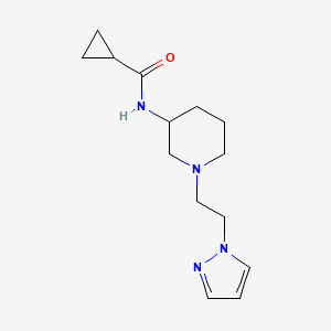 N-{1-[2-(1H-pyrazol-1-yl)ethyl]piperidin-3-yl}cyclopropanecarboxamide