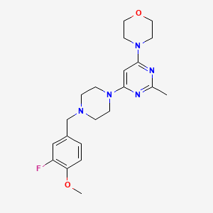 molecular formula C21H28FN5O2 B15119682 4-(6-{4-[(3-Fluoro-4-methoxyphenyl)methyl]piperazin-1-yl}-2-methylpyrimidin-4-yl)morpholine 