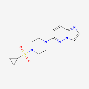 molecular formula C13H17N5O2S B15119690 1-(Cyclopropanesulfonyl)-4-{imidazo[1,2-b]pyridazin-6-yl}piperazine 