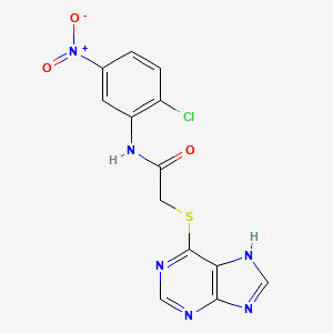 molecular formula C13H9ClN6O3S B15119708 N-(2-chloro-5-nitrophenyl)-2-(7H-purin-6-ylsulfanyl)acetamide 