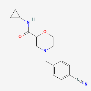 molecular formula C16H19N3O2 B15119722 4-[(4-cyanophenyl)methyl]-N-cyclopropylmorpholine-2-carboxamide 