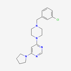 molecular formula C19H24ClN5 B15119724 4-{4-[(3-Chlorophenyl)methyl]piperazin-1-yl}-6-(pyrrolidin-1-yl)pyrimidine 