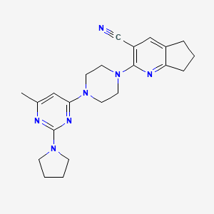 2-{4-[6-methyl-2-(pyrrolidin-1-yl)pyrimidin-4-yl]piperazin-1-yl}-5H,6H,7H-cyclopenta[b]pyridine-3-carbonitrile