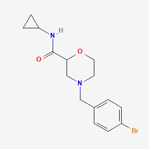 molecular formula C15H19BrN2O2 B15119773 4-[(4-bromophenyl)methyl]-N-cyclopropylmorpholine-2-carboxamide 