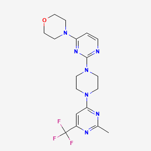 molecular formula C18H22F3N7O B15119779 4-(2-{4-[2-Methyl-6-(trifluoromethyl)pyrimidin-4-yl]piperazin-1-yl}pyrimidin-4-yl)morpholine 