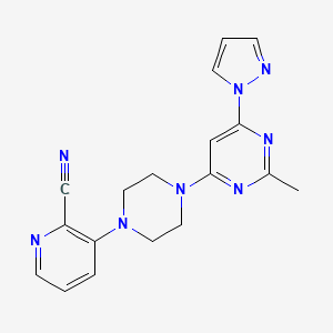 3-{4-[2-methyl-6-(1H-pyrazol-1-yl)pyrimidin-4-yl]piperazin-1-yl}pyridine-2-carbonitrile