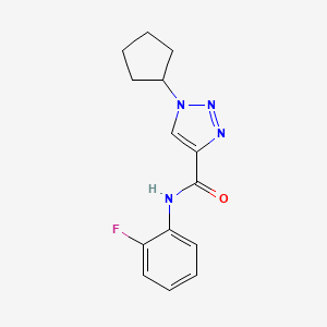 molecular formula C14H15FN4O B15119823 1-cyclopentyl-N-(2-fluorophenyl)-1H-1,2,3-triazole-4-carboxamide 