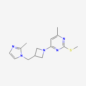 4-methyl-6-{3-[(2-methyl-1H-imidazol-1-yl)methyl]azetidin-1-yl}-2-(methylsulfanyl)pyrimidine