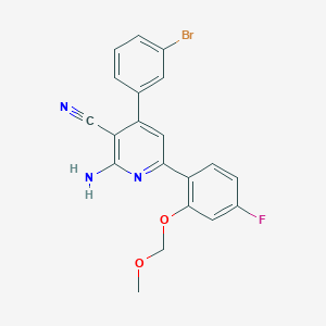molecular formula C20H15BrFN3O2 B1511985 2-Amino-4-(3-bromophenyl)-6-(4-fluoro-2-(methoxymethoxy)phenyl)nicotinonitrile CAS No. 925923-84-8