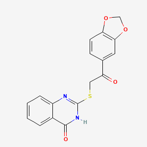 1-(1,3-Benzodioxol-5-yl)-2-[(4-hydroxyquinazolin-2-yl)sulfanyl]ethanone