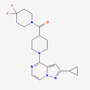 1-{2-Cyclopropylpyrazolo[1,5-a]pyrazin-4-yl}-4-(4,4-difluoropiperidine-1-carbonyl)piperidine