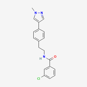 3-chloro-N-{2-[4-(1-methyl-1H-pyrazol-4-yl)phenyl]ethyl}benzamide