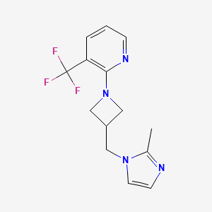 molecular formula C14H15F3N4 B15119897 2-{3-[(2-methyl-1H-imidazol-1-yl)methyl]azetidin-1-yl}-3-(trifluoromethyl)pyridine 