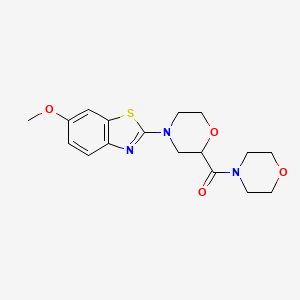 molecular formula C17H21N3O4S B15119921 6-Methoxy-2-[2-(morpholine-4-carbonyl)morpholin-4-yl]-1,3-benzothiazole 