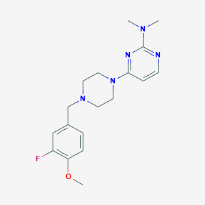 molecular formula C18H24FN5O B15119970 4-{4-[(3-fluoro-4-methoxyphenyl)methyl]piperazin-1-yl}-N,N-dimethylpyrimidin-2-amine 