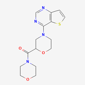 molecular formula C15H18N4O3S B15119986 2-(Morpholine-4-carbonyl)-4-{thieno[3,2-d]pyrimidin-4-yl}morpholine 