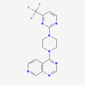 molecular formula C16H14F3N7 B15119993 2-(4-{Pyrido[3,4-d]pyrimidin-4-yl}piperazin-1-yl)-4-(trifluoromethyl)pyrimidine 