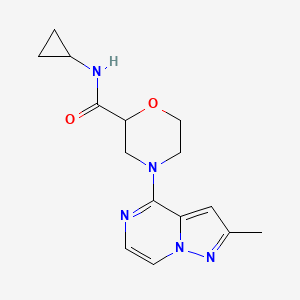 molecular formula C15H19N5O2 B15120004 N-cyclopropyl-4-{2-methylpyrazolo[1,5-a]pyrazin-4-yl}morpholine-2-carboxamide 