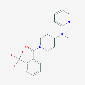 molecular formula C19H20F3N3O B15120008 N-methyl-N-{1-[2-(trifluoromethyl)benzoyl]piperidin-4-yl}pyridin-2-amine 