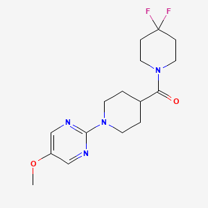 molecular formula C16H22F2N4O2 B15120013 2-[4-(4,4-Difluoropiperidine-1-carbonyl)piperidin-1-yl]-5-methoxypyrimidine 