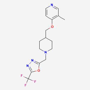 molecular formula C16H19F3N4O2 B15120022 3-Methyl-4-[(1-{[5-(trifluoromethyl)-1,3,4-oxadiazol-2-yl]methyl}piperidin-4-yl)methoxy]pyridine 