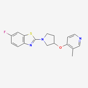 molecular formula C17H16FN3OS B15120026 6-Fluoro-2-{3-[(3-methylpyridin-4-yl)oxy]pyrrolidin-1-yl}-1,3-benzothiazole 