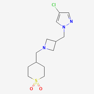 4-({3-[(4-chloro-1H-pyrazol-1-yl)methyl]azetidin-1-yl}methyl)-1lambda6-thiane-1,1-dione