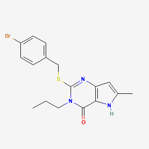 2-{[(4-bromophenyl)methyl]sulfanyl}-6-methyl-3-propyl-3H,4H,5H-pyrrolo[3,2-d]pyrimidin-4-one