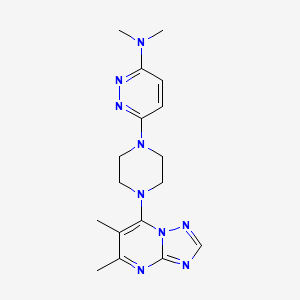 6-(4-{5,6-dimethyl-[1,2,4]triazolo[1,5-a]pyrimidin-7-yl}piperazin-1-yl)-N,N-dimethylpyridazin-3-amine