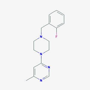 molecular formula C16H19FN4 B15120082 4-{4-[(2-Fluorophenyl)methyl]piperazin-1-yl}-6-methylpyrimidine 