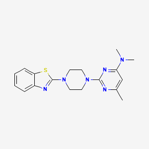 molecular formula C18H22N6S B15120096 2-[4-(1,3-benzothiazol-2-yl)piperazin-1-yl]-N,N,6-trimethylpyrimidin-4-amine 