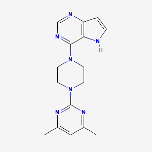 4,6-dimethyl-2-(4-{5H-pyrrolo[3,2-d]pyrimidin-4-yl}piperazin-1-yl)pyrimidine