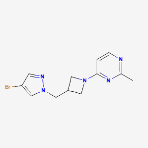 molecular formula C12H14BrN5 B15120106 4-{3-[(4-bromo-1H-pyrazol-1-yl)methyl]azetidin-1-yl}-2-methylpyrimidine 