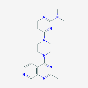 molecular formula C18H22N8 B15120112 N,N-dimethyl-4-(4-{2-methylpyrido[3,4-d]pyrimidin-4-yl}piperazin-1-yl)pyrimidin-2-amine 