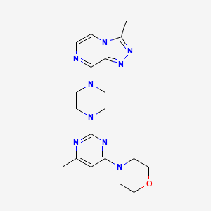 molecular formula C19H25N9O B15120127 4-[6-Methyl-2-(4-{3-methyl-[1,2,4]triazolo[4,3-a]pyrazin-8-yl}piperazin-1-yl)pyrimidin-4-yl]morpholine 