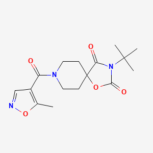 molecular formula C16H21N3O5 B15120130 3-Tert-butyl-8-(5-methyl-1,2-oxazole-4-carbonyl)-1-oxa-3,8-diazaspiro[4.5]decane-2,4-dione 