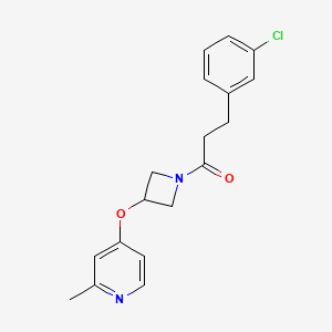 molecular formula C18H19ClN2O2 B15120137 3-(3-Chlorophenyl)-1-{3-[(2-methylpyridin-4-yl)oxy]azetidin-1-yl}propan-1-one 