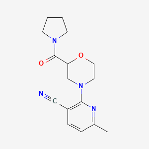 6-Methyl-2-[2-(pyrrolidine-1-carbonyl)morpholin-4-yl]pyridine-3-carbonitrile