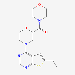 molecular formula C17H22N4O3S B15120151 4-{6-Ethylthieno[2,3-d]pyrimidin-4-yl}-2-(morpholine-4-carbonyl)morpholine 