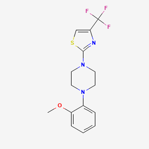 molecular formula C15H16F3N3OS B15120185 1-(2-Methoxyphenyl)-4-[4-(trifluoromethyl)-1,3-thiazol-2-yl]piperazine 