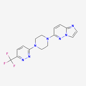 3-(4-{Imidazo[1,2-b]pyridazin-6-yl}piperazin-1-yl)-6-(trifluoromethyl)pyridazine