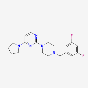 2-{4-[(3,5-Difluorophenyl)methyl]piperazin-1-yl}-4-(pyrrolidin-1-yl)pyrimidine