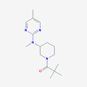 molecular formula C16H26N4O B15120215 2,2-Dimethyl-1-{3-[methyl(5-methylpyrimidin-2-yl)amino]piperidin-1-yl}propan-1-one 