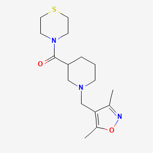 4-{1-[(3,5-Dimethyl-1,2-oxazol-4-yl)methyl]piperidine-3-carbonyl}thiomorpholine